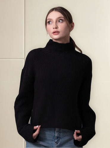 Sweater Chunky Loose Negro Calvin Klein