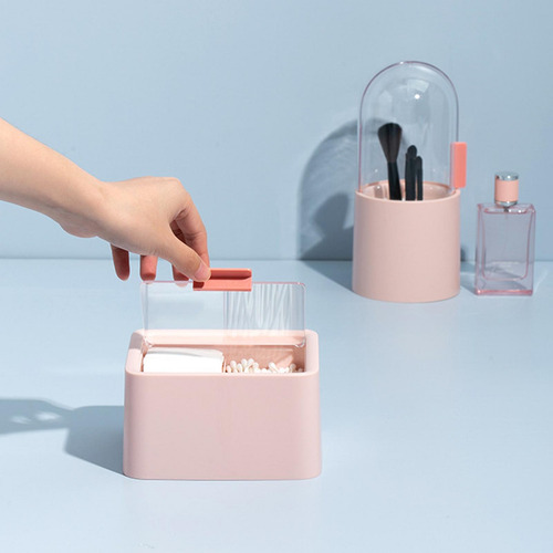 Caja De Almacenamiento De Almohadilla De Algodón Rosa