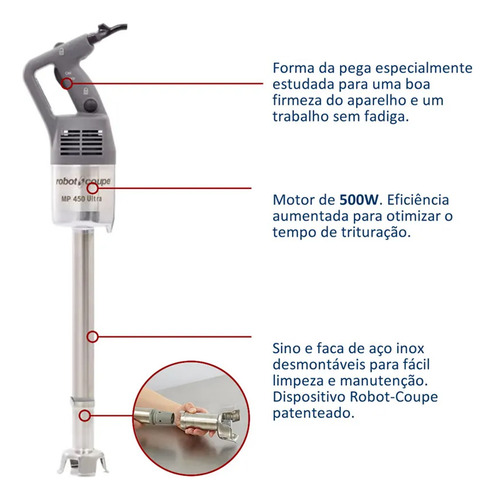 Mixer Robot Coupe Mp 450 Ultra Gama Larga Cinza 220v 500w