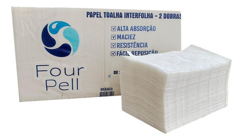 Papel Toalha Interfolha 700g Branco 100% Celulose Fourpell