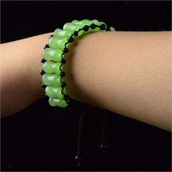 Original Pulsera  De  Macrame Cristal Verde 