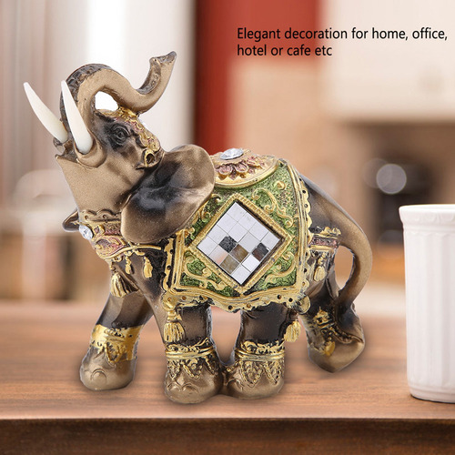 Estatua De Elefante Verde De La Suerte Feng Shui