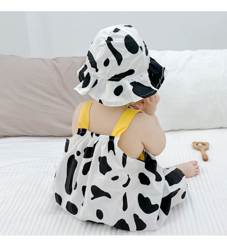Conjunto De Mameluco Casual Con Estampado De Vaca Para Bebés