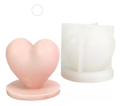 Molde Silicon Corazón En Base 8 Cm Vela Jabon Resina Yeso