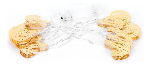 Cadena De 10 Luces Led De Hierro Forjado Con Forma De Luna,