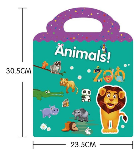 . Libros De Pegatinas De Animales Reutilizables