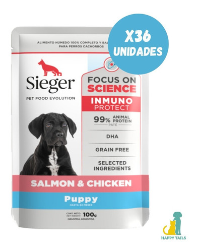 Sieger Pouch Puppy - 36 Unidades X 100 Grs