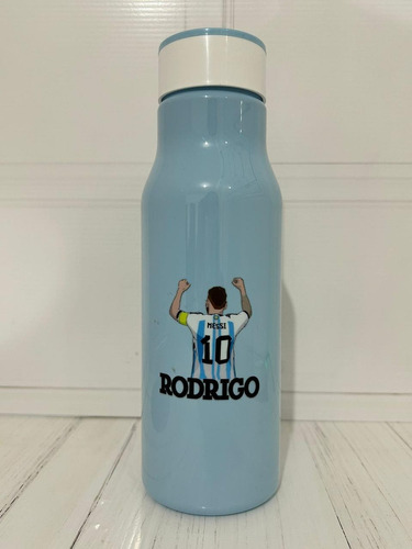 40 Vasos Decorados Personalizados Botellas Futbol Messi Color Azul Claro