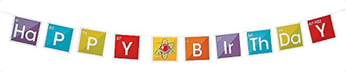 Banderín De Papel De Cumpleaños Fiesta De Ciencia Banner 8 P