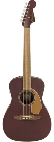 Guitarra Electroacústica Fender California Malibu Player para diestros burgundy satin nogal brillante