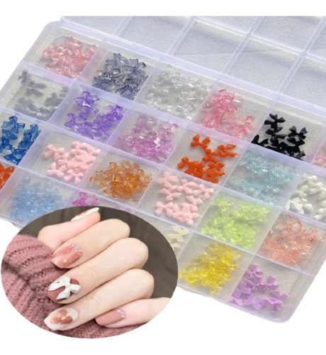Caja De Moños 3d Para Decoración De Uñas Colores Nail Art
