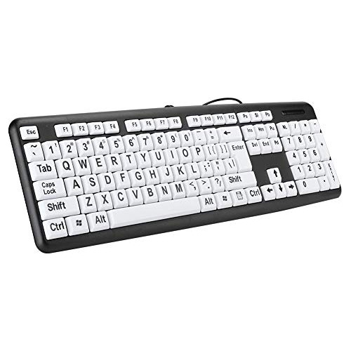 Anciano Teclado, 104 Teclas Qwerty Teclado Grande Fuente Imp