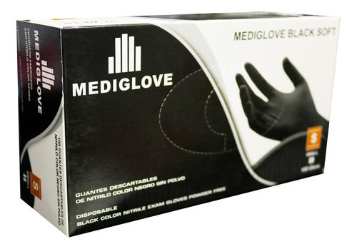 Mediglove Guante Nitrilo Sin Polvo Soft Rosa Negro Negro Xl
