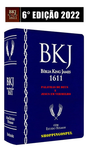 Bíblia De Estudo King James Fiel 1611 - Estudos Holman Azul
