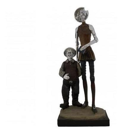 Figura Decorativa Adorno Quijote Y Sancho En Descanso / Runn
