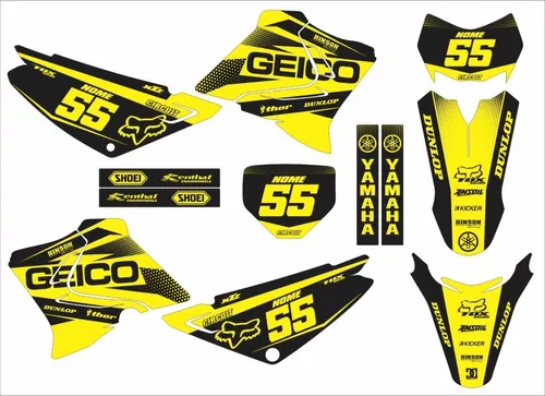 Kit Adesivo Moto Trilha Yamaha Xtz 125 0,20mm Motocross 060 Cor Tricolor