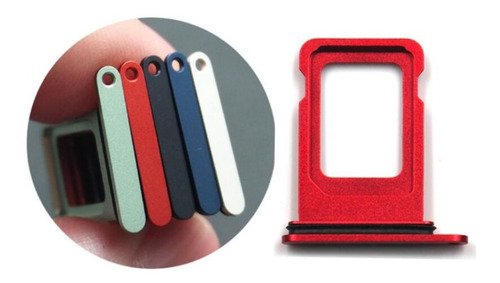 Gaveta Bandeja Slot De Chip P/ iPhone 12 Vermelho Nano Sim
