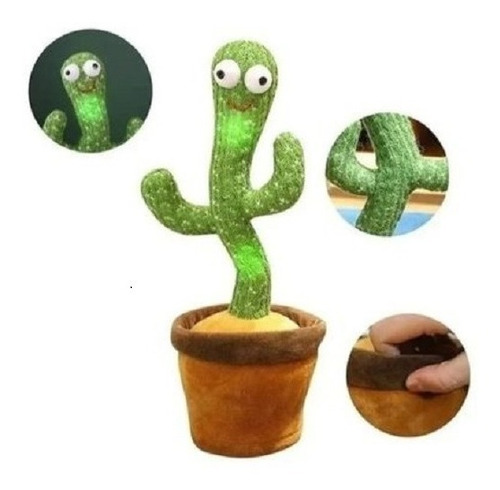 Cactus Bailarín 34 Cms Musical Repetidor De Voz