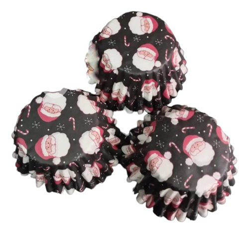 * Capacillos Negros Santa Claus Navidad Cupcakes Bombas