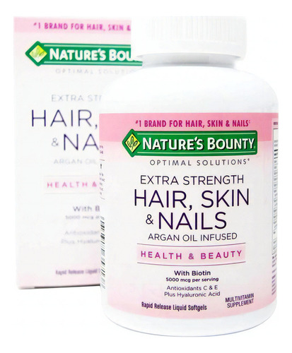 Suplemento en cápsula Nature's Bounty  Optimal Solutions Extra Strength Hair, Skin & Nails vitamina c en frasco 150 un
