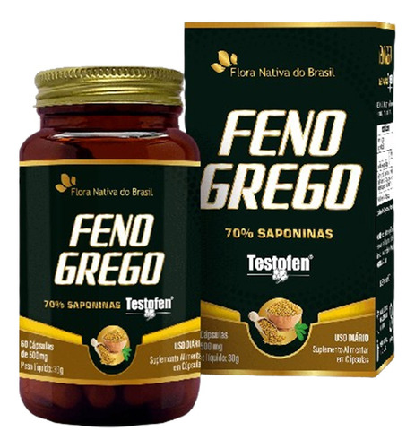 Suplemento Feno Grego 60 Cápsulas 500mg Sem sabor