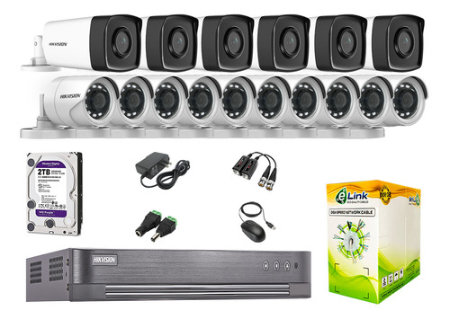 Cámaras Seguridad Exterior Kit 16 It3f Full Hd Disco 2tb Wd