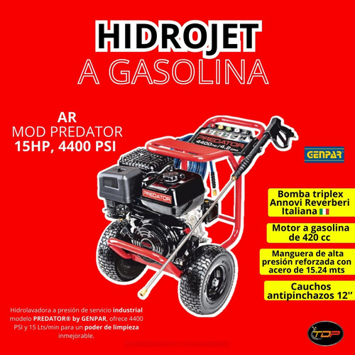 Hidrolavadora, Hidrojet, Hirolimpiadora A Gasolina 4000psi 