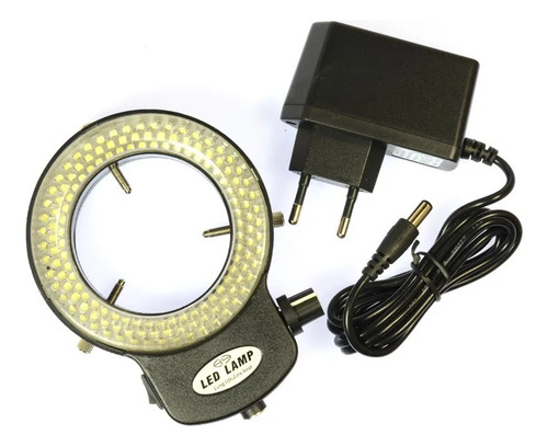Microscopio Trinocular + Cam 14mp+led Zoom 7-90x Con Lentes Negro