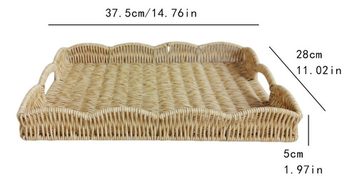 Cesta De Armazenamento Tecida À Mão, Bandeja De