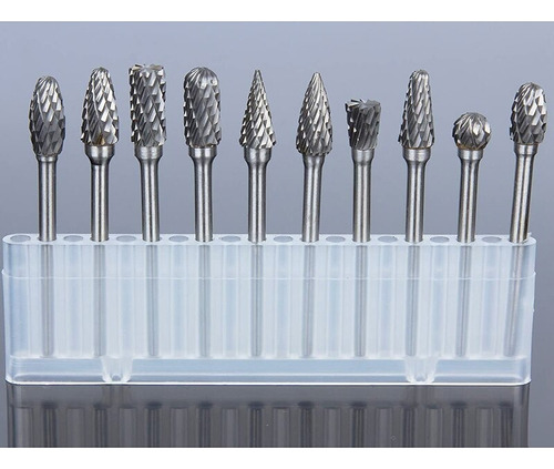 L Kit 10 Ponta Montada Fresa Dremel Tungstênio Retifica