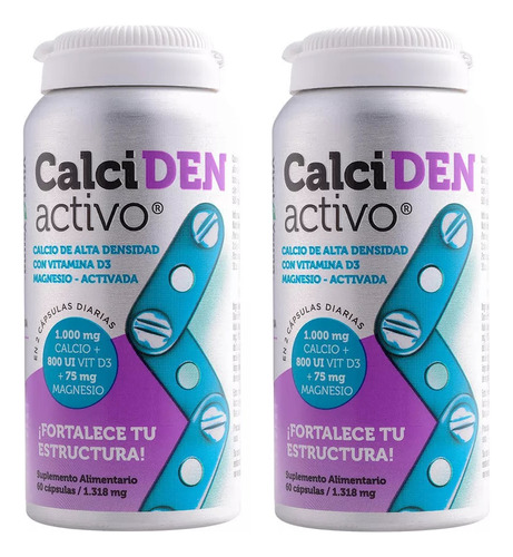 Calciden Calcio Activo Alta Densidad + Mag + Vit D3 Vy 2x60 