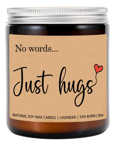 Vela Con Texto En Inglés  No Words Just Hugs  - Vela De Amor