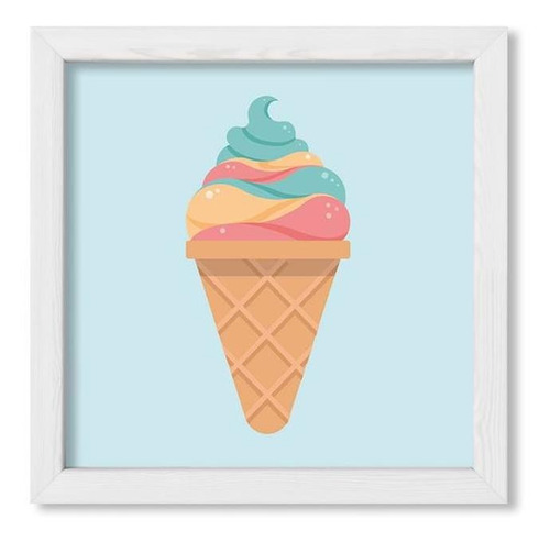 Cuadros Infantiles 20x20 Chato Blanco Icecream 6