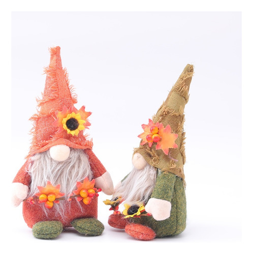 2pcs Muñeca Enana Sin Rostro De Acción De Gracias, Navidad,