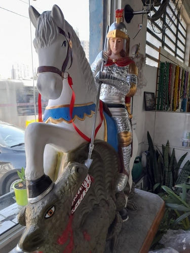 Imagem São Jorge 120 Cm Gesso Resinado * G R A N D E *