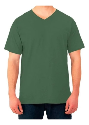 Playera Cuello V Fruit Of The Loom Color Verde