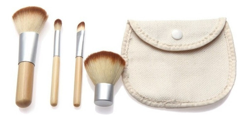 Sjx Set 4 Brochas Maquillaje BambĂș Pincel Sombras Rostro
