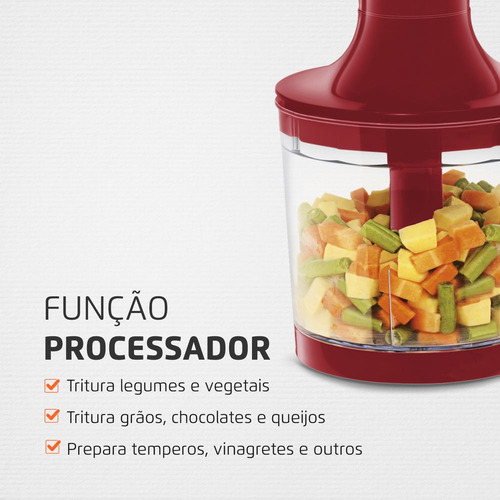 Mixer Premium Mondial M-10 500w Vermelho Com Inox 220v