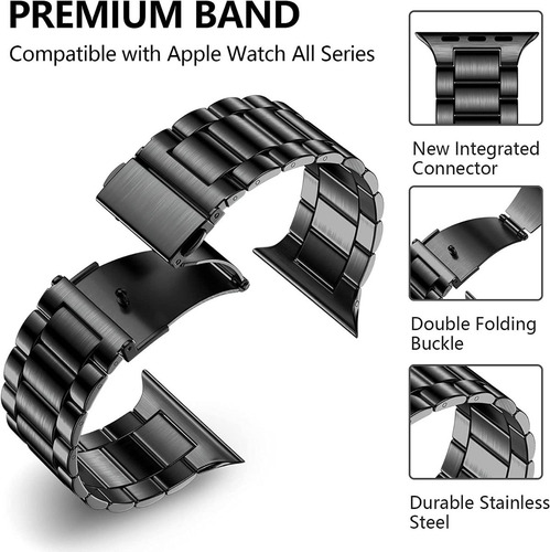 Imagen 4 de 9 de Correa Acero Ajustable Marca Cb Compatible Apple Watch