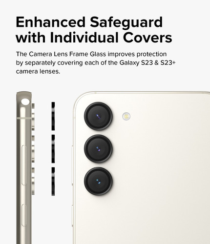Imagen 5 de 10 de Templado Protector Cámara Para Samsung S23 & S23 Plus Ringke
