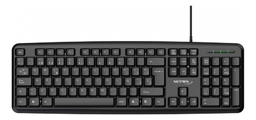Netmak NM-KB586U Teclado Standard Usb  Color del teclado Negro Idioma Español Latinoamérica