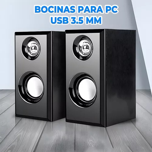 Bocinas Para Pc Computadora Laptop USB Aux 3.5mm Color Negro Ele-Gate
