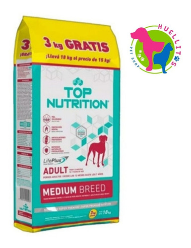 Top Nutrition Perro Adult Medium X 15 +3kg-envio Gratis Z/o