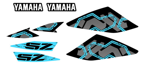 Calcomanias Yamhaa Sz-r  Tipo Original Modelo 2023 Azul 