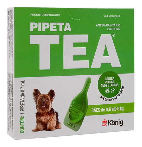 Tea Para Cães De 0,6kg Até 5kg C/3 Pipetas De 0,7ml - Konig