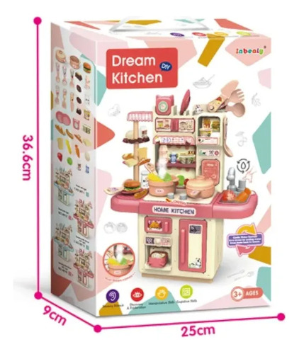 Cocina Infantil Con Luz, Sonido De Coccion Y 30 Accesorios