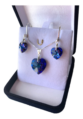 Joyas Fabricadas Con Cristal Swarov Elements Conjunto Plata