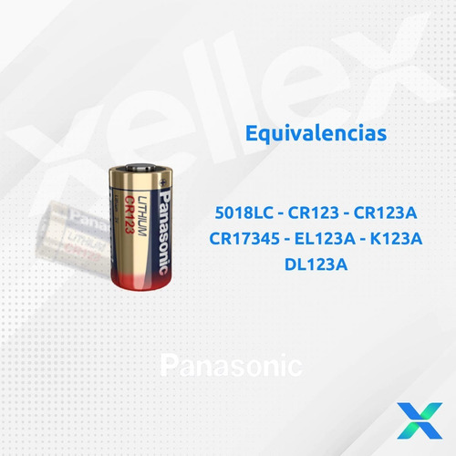 Pila Panasonic CR123A 3v Litio para fotogafia | linternas | sensores de alarmas | etc