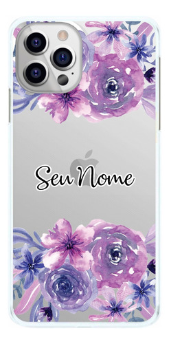Capa De Celular Flores Roxas Lilás Com Nome Capinha
