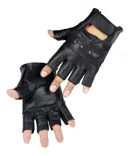 Guantes 100% Piel Para Ciclismo Gimnasio Moto Hombre Tallaxl